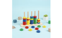 4-Color Stacking Rings Game Reasoning Thinking Color Sorting Stacking Toy Focus Training Child-Centered Sorting Toy for Children 3-6 Years, Preschool