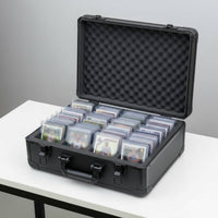 Graded Card Storage Box Large Capacity Slab Card Carrying Case Portable Aluminum Card Storage Enclosure for Hobbyists, Professional Participants