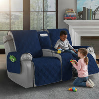 4 Pieces Recliner Loveseat Cover with Console Waterproof Recliner Loveseat Slipcover with Console Quilted Reclining Sofa Cover for Living Room