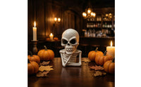 Gothic Skeleton Figurine Spooky Skeleton Bust Resin Skull Bust Matte for Halloween, Tabletop, Desk, Shelf