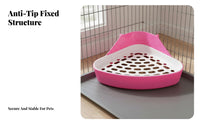 Small Pet Toilet Spill-Resistant Bunny Potty Easy to Clean Chinchilla Toilet