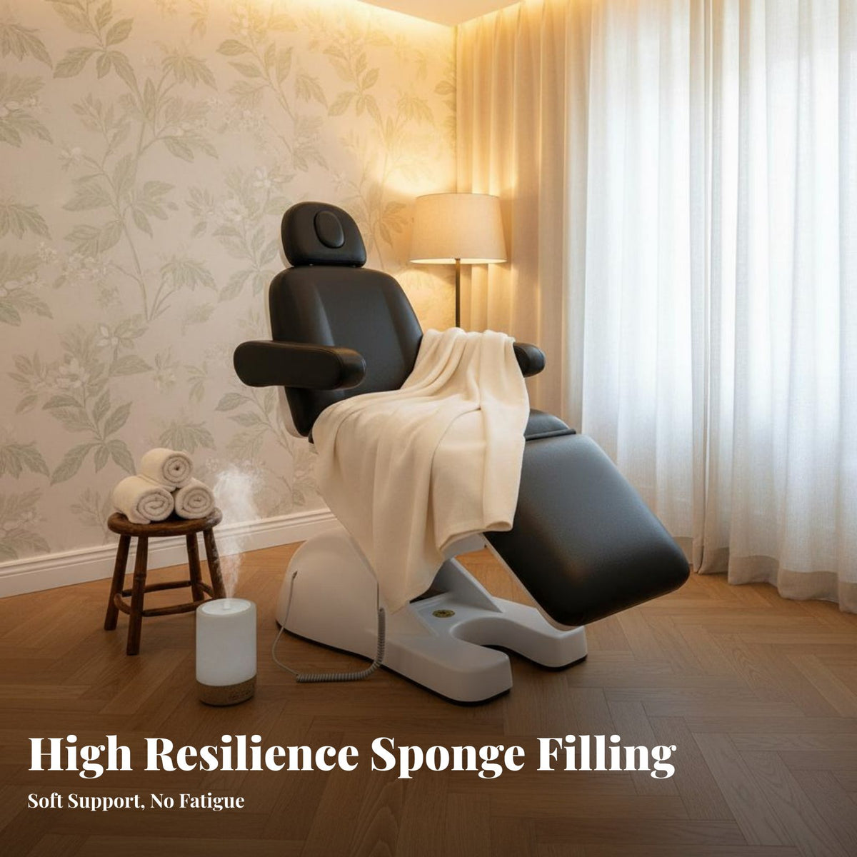 Electrically Operated Facial Bed Bed Remote Controlled Electric Permanent Design Chair Firm-Density Foam Padding Adjustable Permanent Design Chair