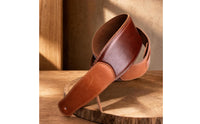 Wide Genuine Leather Guitar Strap Two-Tone Leather Guitar Strap Comfortable Secure for Bass Players
