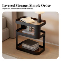 Space-Saving 2-Tier Nightstand Creamy aesthetic 2-Tier Accent Table Minimalist Design Home Furnishing adaptable Use for Apartment Dwellers, Interior Decorators, Bedroom, Small Spaces, Dorm Room, Entryway