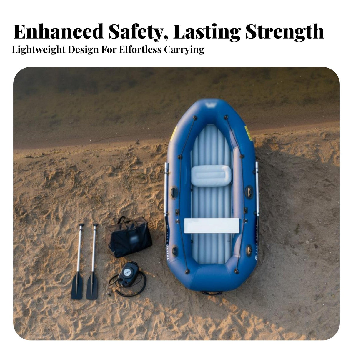 Inflatable Fishing Boat Separate Air Chambers Motor Mount Fishing Boat Puncture Resistant Heavy Duty Inflatable Raft for Fishermen, Boating, Rivers