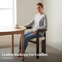 Hornrear Design Chair Sturdy Wood Frame Dining Armchair Minimalist Aesthetic Ergonomic Rearrest for Homeowners, Office