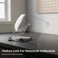 Protection Helmet Face Guard Lens Crystal Clear Motorcycle Helmet Visor Windproof Scratch Resistant for Motorcyclists, Electric Scooter Cyclist S, Adults, Road Driving, Outdoor Travel, Daily Commute