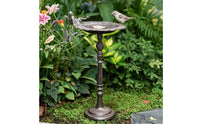 Pedestal Bird Feeder Outdoor Cast Avian Feeder Decorative Garden Ornament for Gardeners, Backyard, Patio, Courtyard