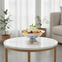 Stainless Steel Pedestal Bowl with Fork Compact Footed Bowl with Fork Polished Centerpiece Modern for Buffet, Restaurant, Cafe