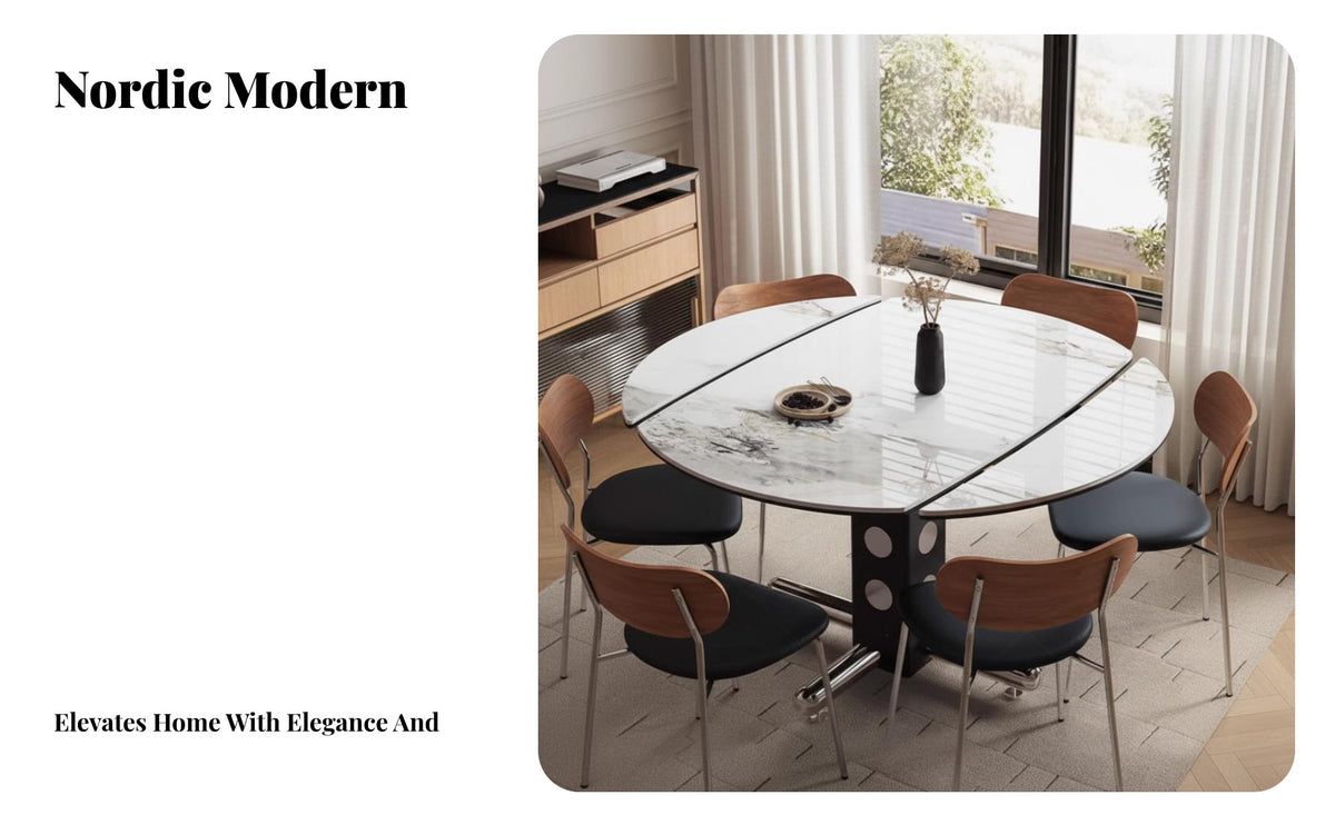 DoubleShape Square-to-Round Extendable Table Expandable Design transformable Dining Table Space-Saving Household Furniture scuffResistant Top for Apartment Dwellers, Families, Homeowners, Small Apartments, Family Gatherings, Kitchen, Living Room