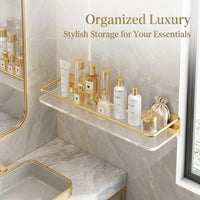 Bathroom Organizers and Storage with Towel Rack, Wall Mounted Aluminum Shelf, Shower Shelves for Home, No Drill Installation