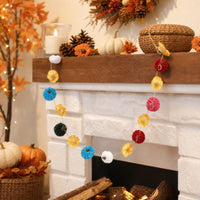 Garland with Velvet Pumpkins Fall Table Centerpiece Lightweight for Mantel, Party Backdrops