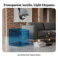 Minimalist Design Transparent C-Shaped Table Modern Aesthetic Nightstand Versatile Use Storage Furniture Polished Lines for Apartment Dwellers, Young Adults, Interior Designers, Bedroom, Living Room, Bay Window Area, Small Areas