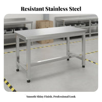 High Weight Capacity Stainless Steel Work Table Rust-Proof Heavy Duty Workbench Scratch-Resistant Industrial Workstation Easy to Clean for Professionals, Factory Workers, Assembly Line, Warehouse, Laboratoryoratory Oratory, Storage Room
