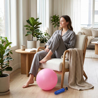 Frosted Fitness Ball with Inflation Needle Portable Fitness Ball Easy to Inflate Stable for Home Workouts