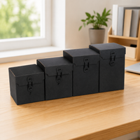 Large Kraft Paper Boxes 8.8x8.8x12.5cm, Premium Tea Packaging Boxes with Rope, Easy Assemble Flip Closure for Homemade Tea Gifts