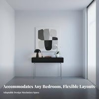 Extendable Design Retractable Dressing Table French design Vanity Desk with Mirror and Storage 2-in-1 Function Bedroom Furniture Adjustable Layout for Small Apartment Dwellers, Women, Teens