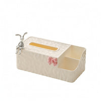 Tissue Box with Side Compartment Multifunctional Tissue Box Cover with Organizer Practical Stylish for Desk, Vanity