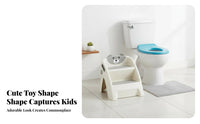 Non-Slip Design two-levelstep Riser Sturdy & Stable two-levellevel surface Portable Footstool two-level Height for children, young children, Parents, Bathroom, toilet learning, Kitchen, Bedroom