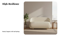 Narrow silhouette space-efficient Two-Seater Sofa Space-Saving Upholstered 2-Seater Sofa Cream aesthetic Loveseat Sturdy Construction for Bedroom