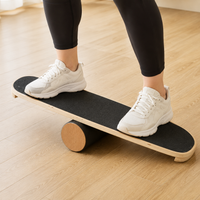 Balance Core Training, Indoor Exercise, For Adults, Fitness, Wooden, 73.5x28cm, Maple Wood, Roller Type, Rectangular