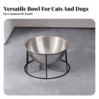 Anti-Tip Stainless Steel Pet Bowl Easy to Clean Mess Proof Pet Bowls Long-Lasting Construction for Dogs, Senior Pets