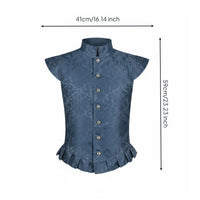 Historical Performance Vest Floral Pattern Historical Doublet Vest Sleeveless Pirate Waistcoat for Men, Theater, Party