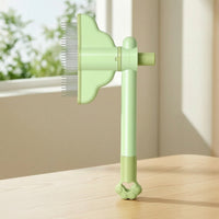 Pet Grooming Comb with Rotating Head Deshedding Self-Cleaning Brush Slicker Brush with Release Button Handheld Detangling