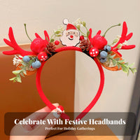 Reindeer Branch Headband Festive Design Soft Branch Headpiece Christmas Deer Branch Hairband Comfortable for Adults