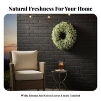 35cm Artificial Flower Wreath Everlasting door Floral Wreath House Decoration for Homeowners, Interior Decorators, Indoor, Garden