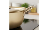 Induction and Gas Compatible Korean Ramen Pot Multi-Purpose Instant Pasta Pot Easy to Clean Double Handle Stockpot Lightweight for Singles, Students, Home Kitchen, Dorm Room