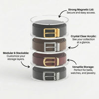 Acrylic Display Box with Lid, Clear Transparent Belt Organiser, Organizer for Jewelry Watch Storage, Case