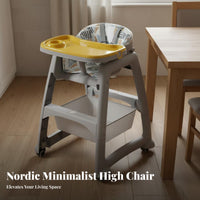 Multi-Function Baby Dining Chair with Tray Easy to Clean Multifunctional High Chair Adjustable Toddler Feeding Seat 5-Point Safety Harness for Toddlers, Caregivers, Restaurant Owners, Restaurants, Home, Kitchen