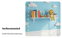 Heavy-Duty Single-Tier Wall Shelf Stable Triangular Brackets Bookshelf Space-Saving Design Storage Rack Multi-Functional for Students, Office Workers, Homeowners, Study Room, Bedroom, Kitchen, Bathroom