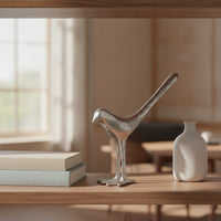 Bird Figurine Shiny Bird Ornament Handcrafted-Look Sculpture for Art Collectors, Console Table