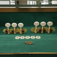 Six-String Guitar Tuning Pegs Tuner Assembly Compatible Visible-Gear Guitar Tuning Machines with Two-holeHole Shafts Hardware for Luthier