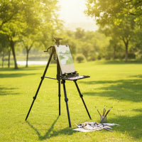 Matte Black Hand-Crank Easel Adjustable Foldable Tripod Easel Portable Sturdy for Artists, Painters, Students, Outdoor Painting, Studio, Art Class