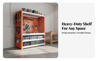 Heavy Duty Storage Rack Multipurpose Warehouse Storage Shelf Rust-Resistant Garage Tool Shelf with Pegboard for DIY Enthusiasts, Mechanics