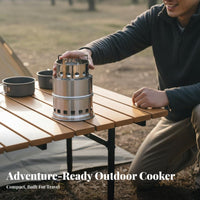 Foldable and Lightweight Portable Wood Combustion Cooker Easy to Assemble Wood Combustion Camp Cooker Stable Cooking Platform for Barbecue