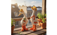 2 Pieces Duck Garden Ornaments Decorative Duck Statues with Boots for Yard