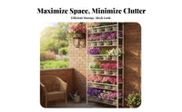 Space-Saving Design Multi-Tier Plant Stand Indoor & Outdoor Use Multi-Tier Shelving Single-Unit Sturdy Long-Lasting Flowerpot Holder Two-Way Installation for Gardeners, Apartment Dwellers, Homeowners, Balcony, Living Room, Small Areas, Hallway
