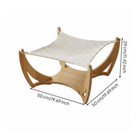 Wooden Feline Swing Bed Breathable Wooden Pet Swing Space-Saving for Felines