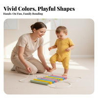Kids Pipe Climbing Structure Colorful Tube and Rope Building Toy Easy Installation DIY Overhead Bridge Kit for Children, Indoor, Kindergarten, Home
