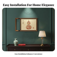 Punch-No-Drill Installation Electric Meter Box Decorative Painting Easy Entry Design Electric Meter Box Cover Long-Lasting Construction Chinese Design Gourd Wall Art Dust & Moisture Protection for Homeowners, Interior Designers, Entryway, Hallway, Kitchen