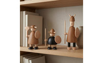 3 Pieces Wooden Nordic Figurines Black Accents House Decoration Retro Style Holiday Decor