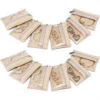 Clear Zipper Jewelry Storage Bags, Dustproof, for Necklaces, Earrings, Bracelets, 12-Pack
