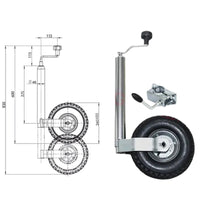 European Trailer Jack 48mm Diameter Support with RV Parking Guide Wheel