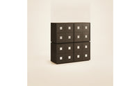 4 Pieces Modular Cabinet Stackable Cabinet with Doors Retro Storage Unit for Living Room, Bedroom