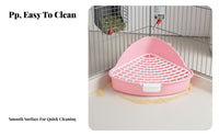 Triangle Pet Potty High Spray Guard Small Pet Toilet with Grate Triangle Potty Guide Material Enclosure Accessory