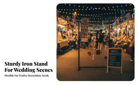 Sturdy & Long-Lasting Rectangular Wedding Arch Stable Base Metal Wedding Arch Multi-Purpose Adjustable Backdrop Frame Easy Assembly for Market Vendors, Photographers, Weddings, Night Markets, Parties, Trade Shows